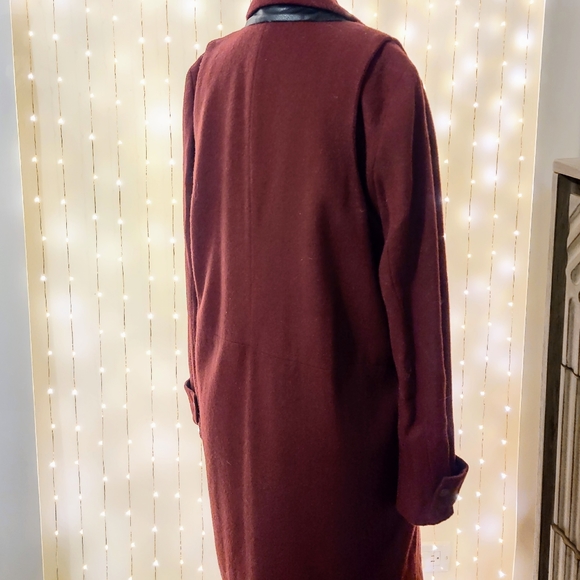 NWOT Kenneth Cole Maroon Wool Car Coat - Picture 5 of 8